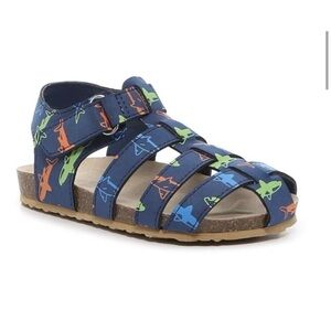 Max + Jake Toddler Shark Sandals Size 7C Navy Cork Footbed Boys Summer Shoes